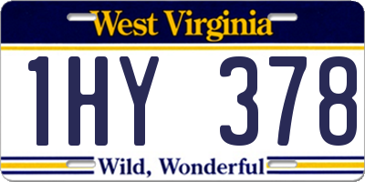WV license plate 1HY378