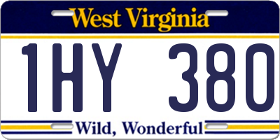 WV license plate 1HY380