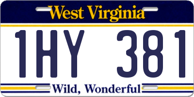 WV license plate 1HY381