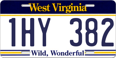 WV license plate 1HY382