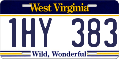WV license plate 1HY383
