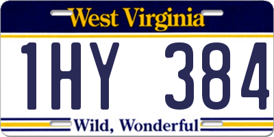 WV license plate 1HY384
