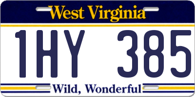 WV license plate 1HY385