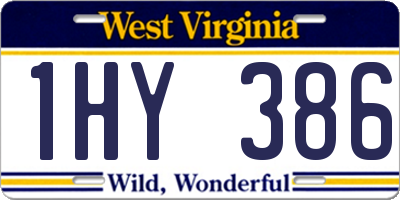 WV license plate 1HY386