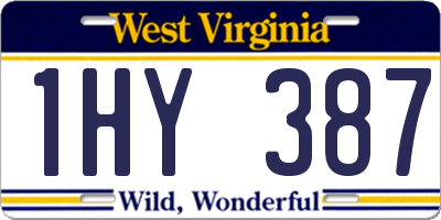 WV license plate 1HY387