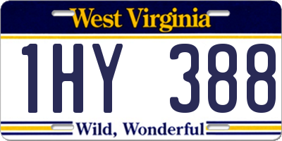 WV license plate 1HY388