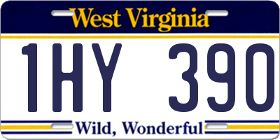 WV license plate 1HY390