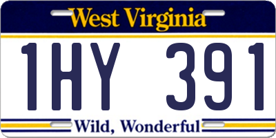 WV license plate 1HY391