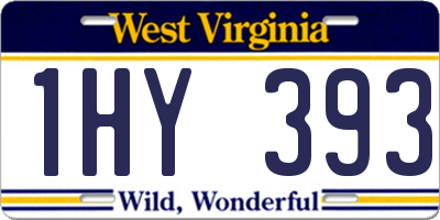 WV license plate 1HY393