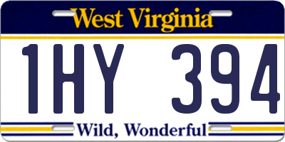 WV license plate 1HY394