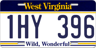 WV license plate 1HY396