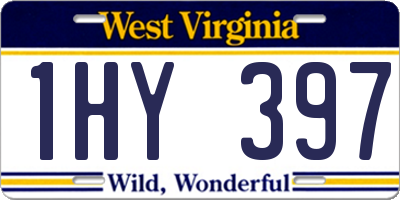 WV license plate 1HY397