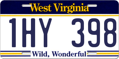WV license plate 1HY398