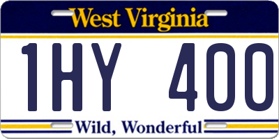 WV license plate 1HY400