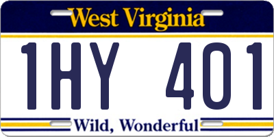 WV license plate 1HY401