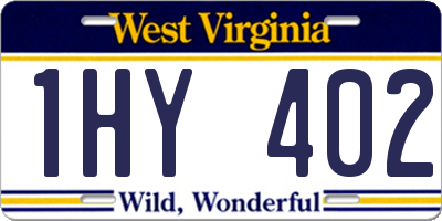 WV license plate 1HY402