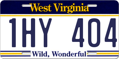 WV license plate 1HY404