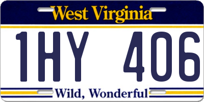 WV license plate 1HY406