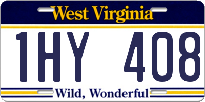 WV license plate 1HY408