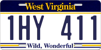WV license plate 1HY411