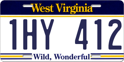 WV license plate 1HY412