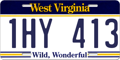 WV license plate 1HY413