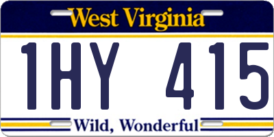WV license plate 1HY415