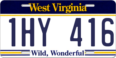 WV license plate 1HY416