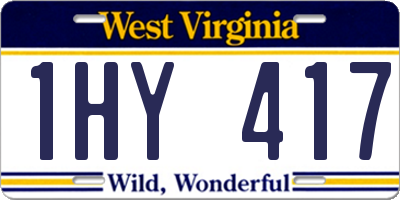 WV license plate 1HY417