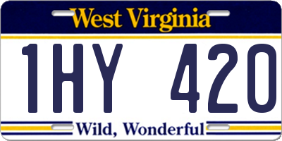 WV license plate 1HY420