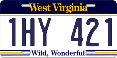 WV license plate 1HY421