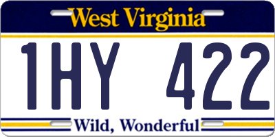WV license plate 1HY422