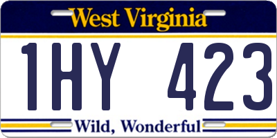 WV license plate 1HY423