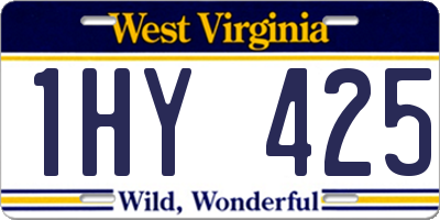 WV license plate 1HY425