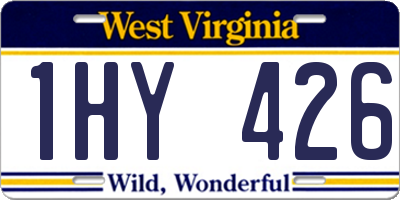 WV license plate 1HY426