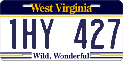WV license plate 1HY427