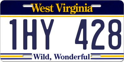 WV license plate 1HY428