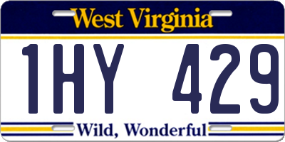 WV license plate 1HY429
