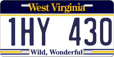 WV license plate 1HY430