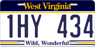 WV license plate 1HY434