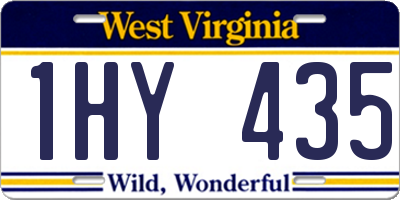 WV license plate 1HY435