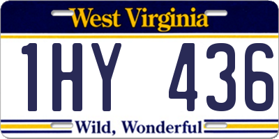 WV license plate 1HY436
