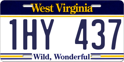 WV license plate 1HY437