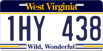 WV license plate 1HY438