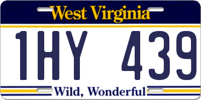 WV license plate 1HY439