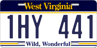 WV license plate 1HY441