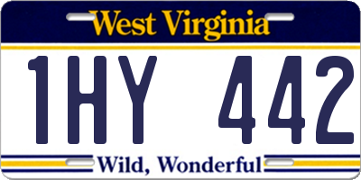 WV license plate 1HY442