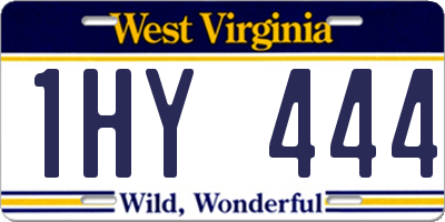 WV license plate 1HY444