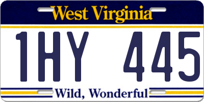 WV license plate 1HY445