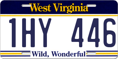 WV license plate 1HY446